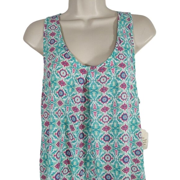 Altard State Blue-Green Printed Tank Top Racerback Bow Women Size M NEW - Picture 2 of 8